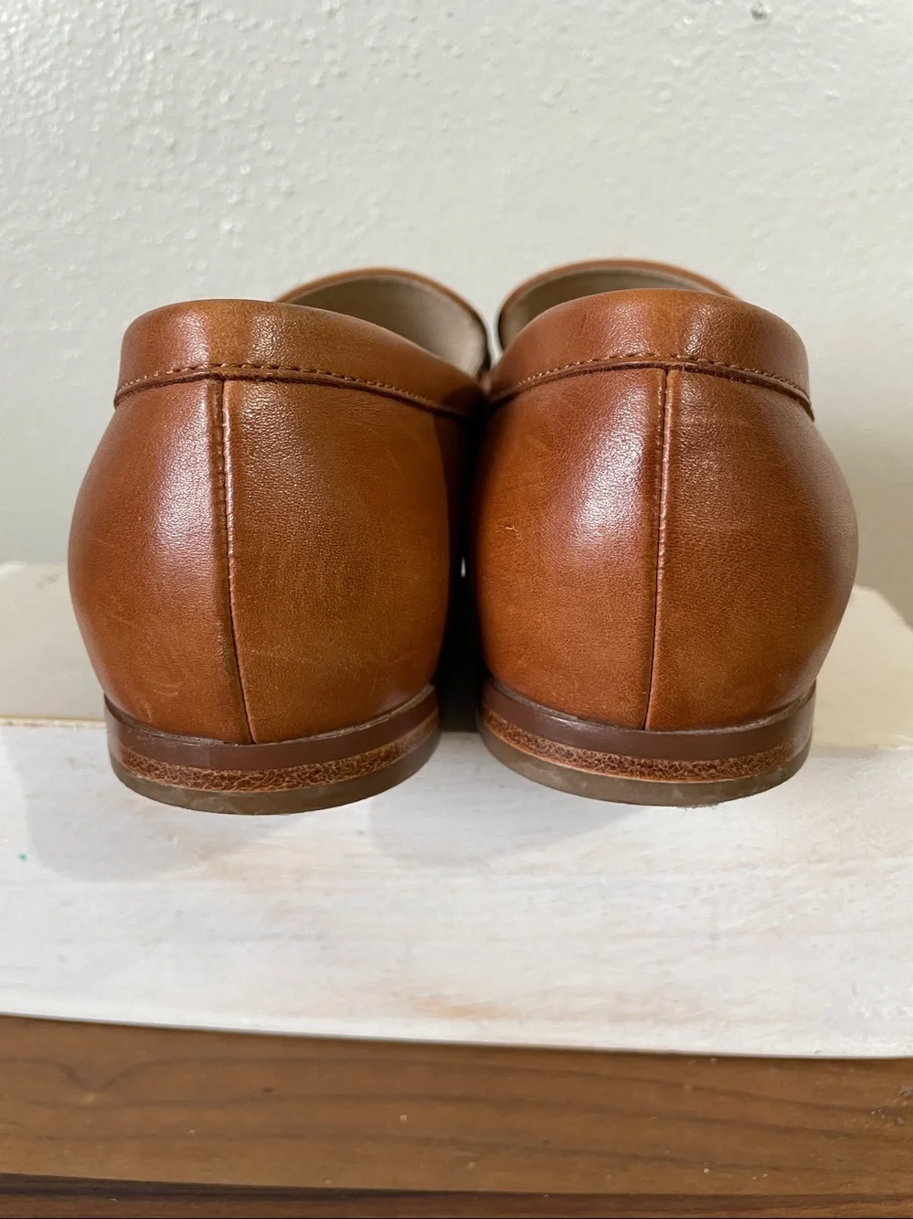 Leather Horsebit Loafers Cognac Brown Slip On Equestrian 8B Timeless Cole Hann - Picture 6 of 10